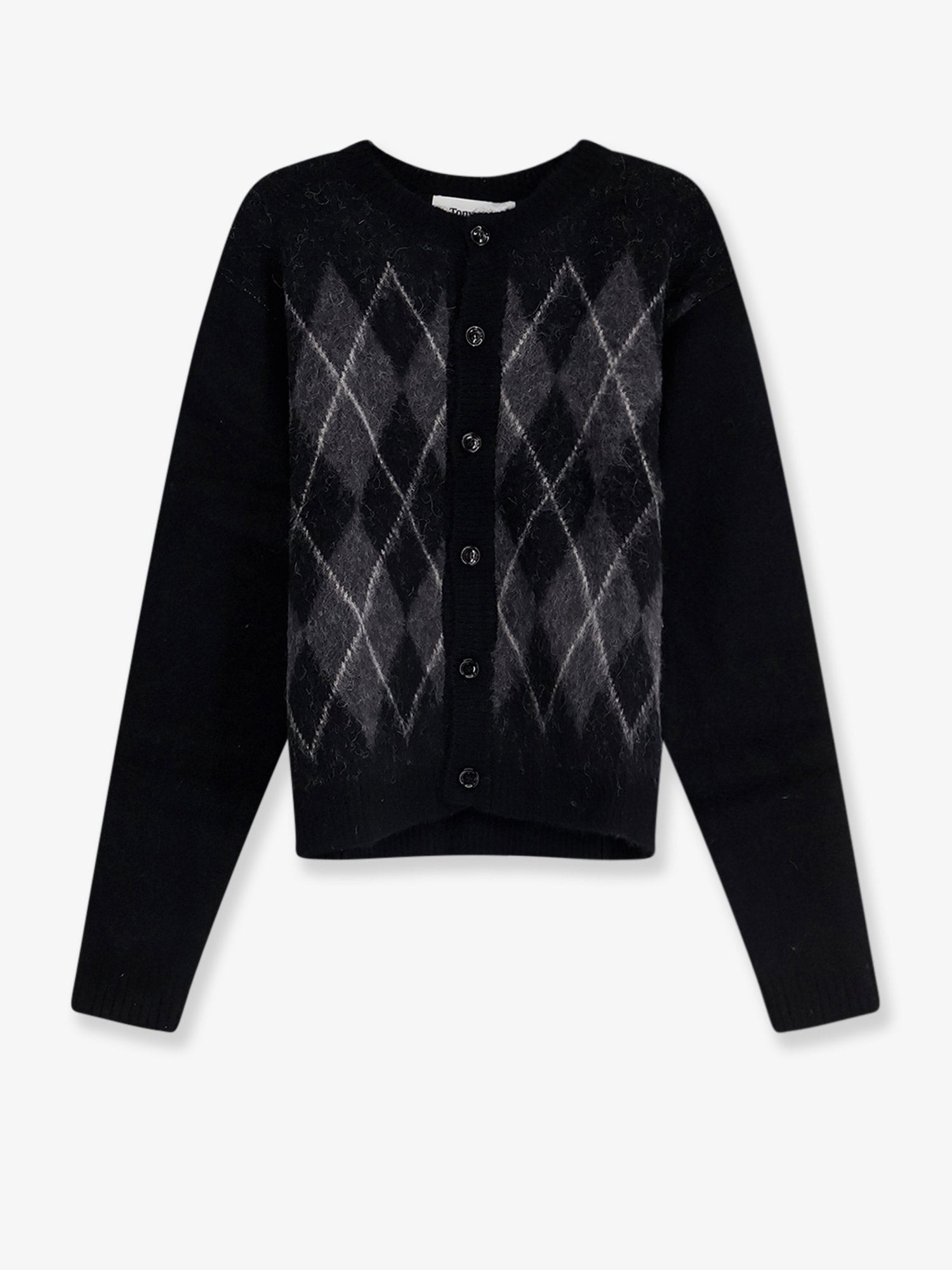 TONYWACK Brushed Argyle Alpaca Blend Cardigan
