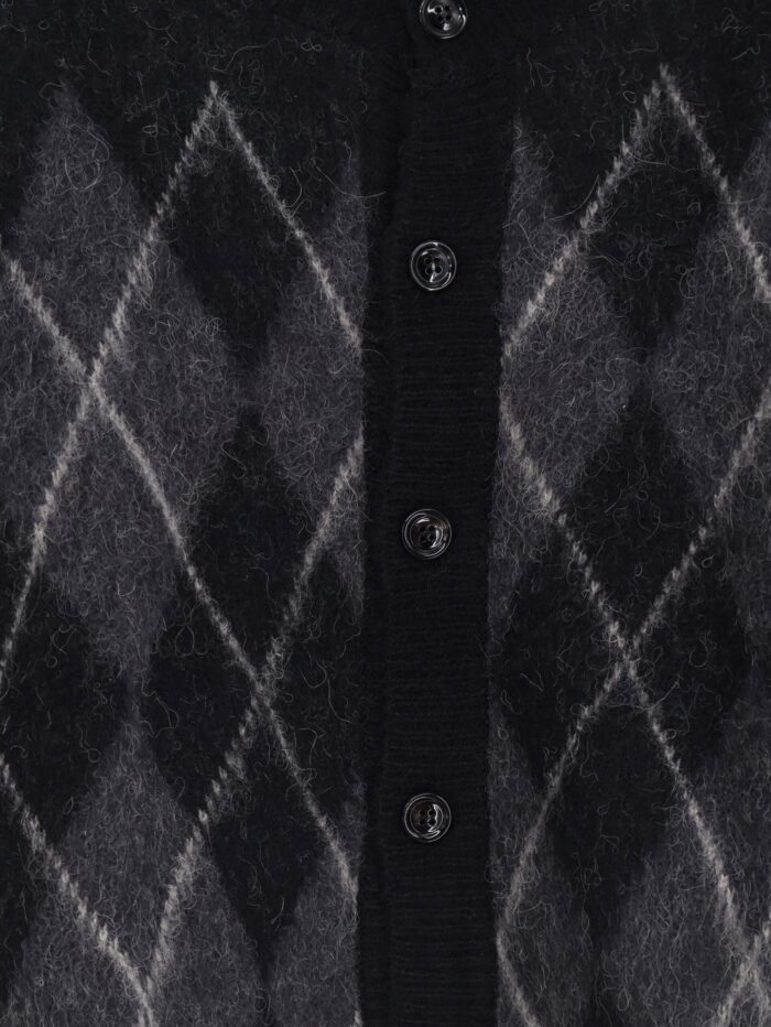 TONYWACK Brushed Argyle Alpaca Blend Cardigan