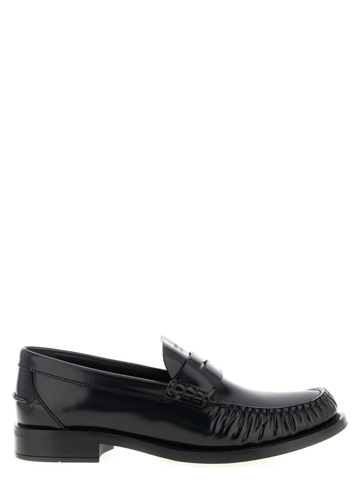 prada brushed leather loafers PRADA Brushed Leather Loafers