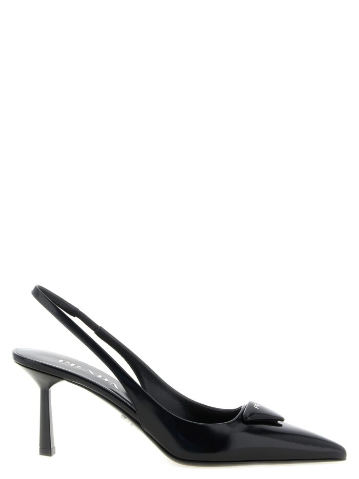 prada brushed leather slingback PRADA Brushed Leather Slingback