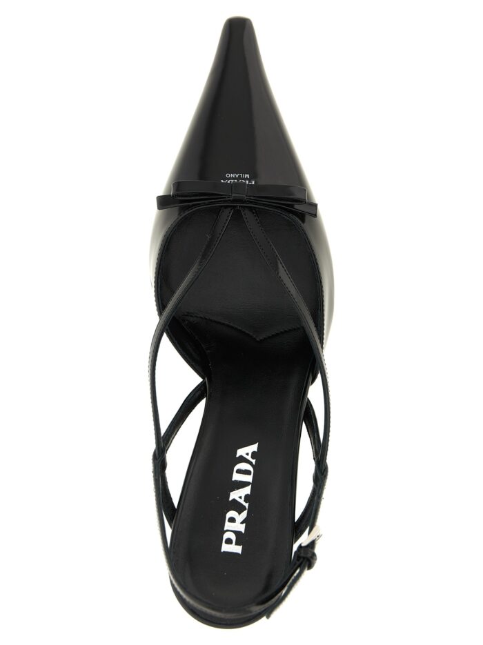 PRADA Brushed Leather Slingback Pumps