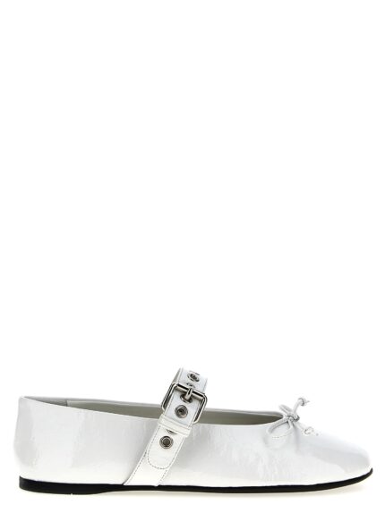 Miu Miu Buckle And Bow Ballet Flats