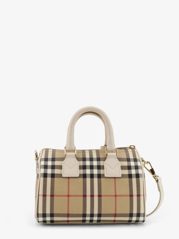 Burberry Bowling Coated Canvas Crossbody Bag With Check Motif
