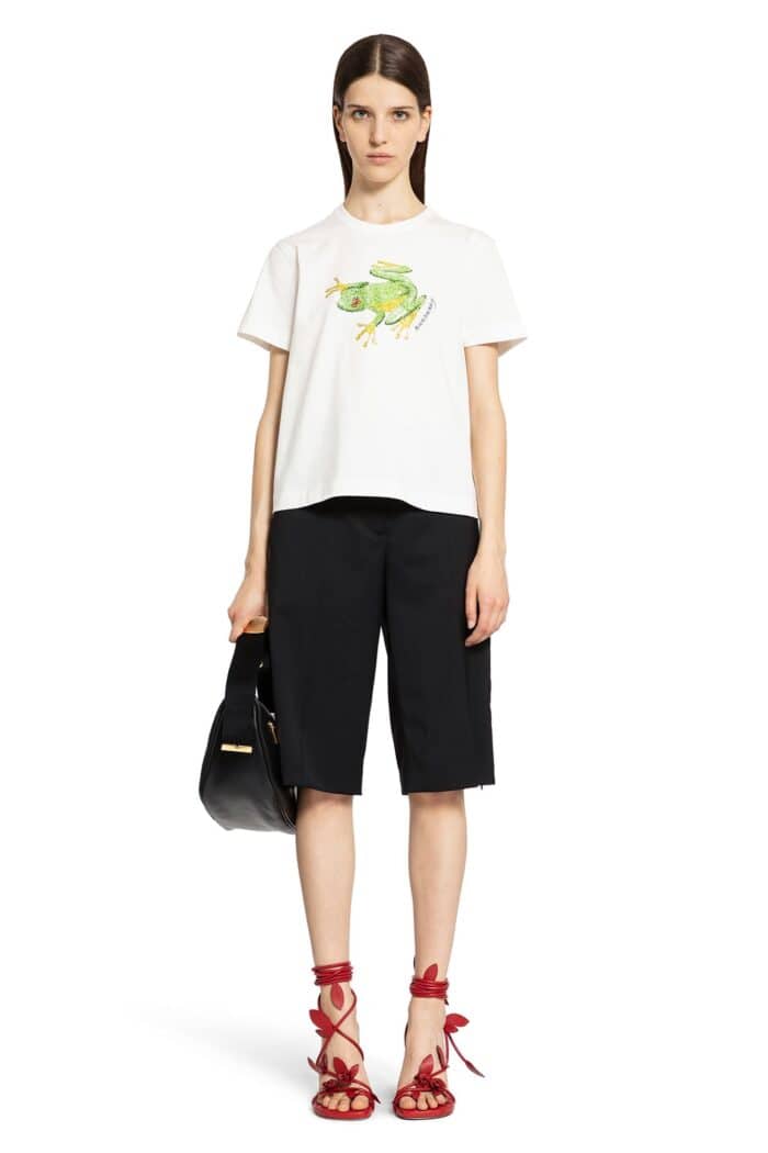 BURBERRY Boxy Crystal Frog Cotton T-shirt