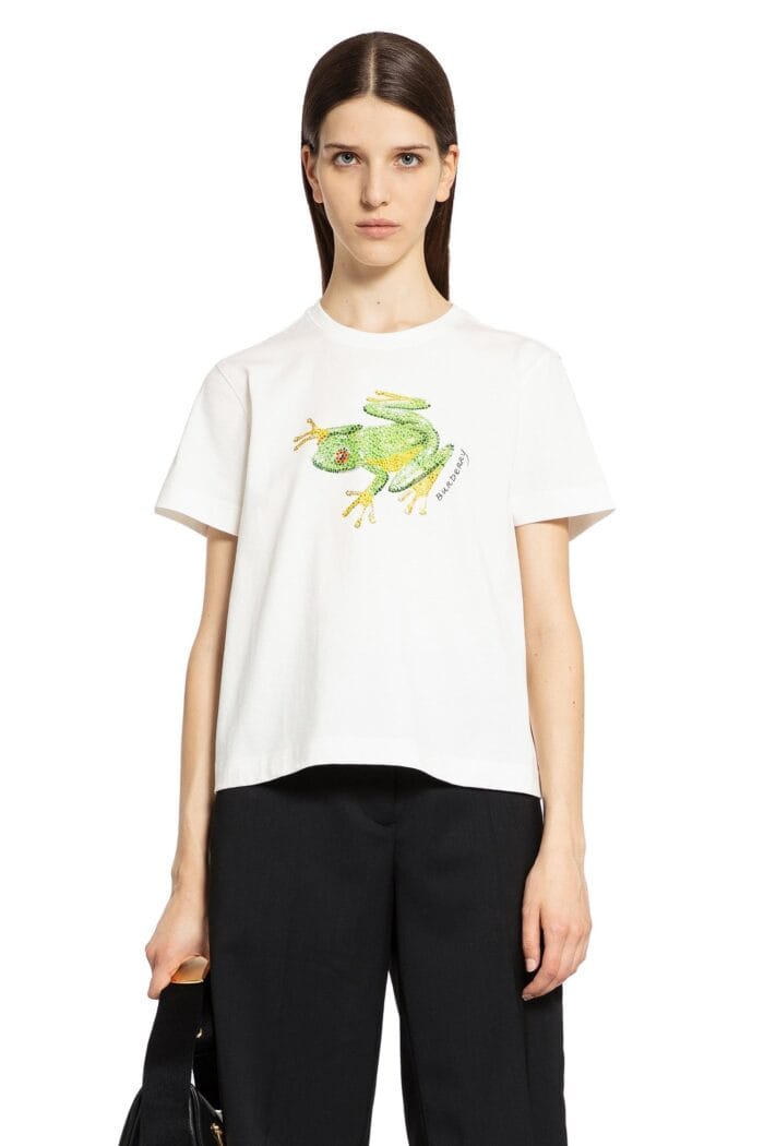 burberry boxy crystal frog cotton t shirt BURBERRY Boxy Crystal Frog Cotton T-shirt