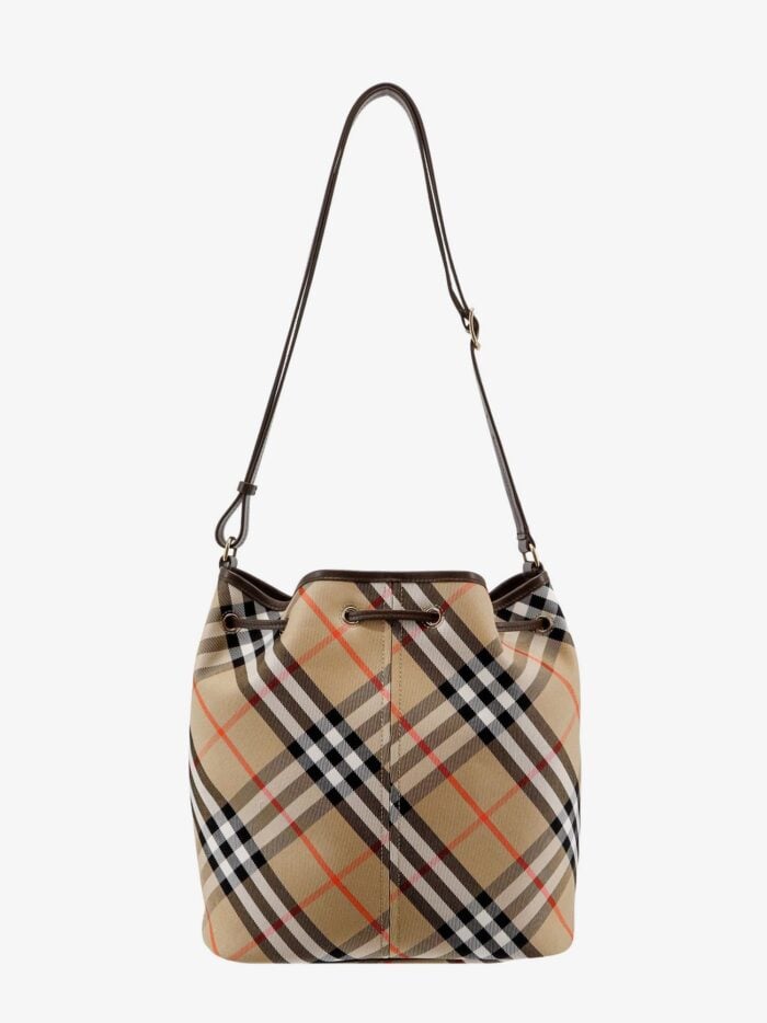 Burberry Canvas Bucket Bag With Check Motif