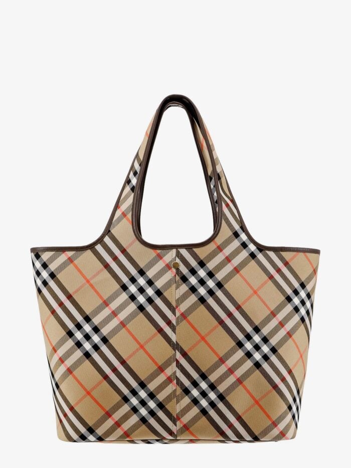 Burberry Canvas Shoulder Bag With Check Motif