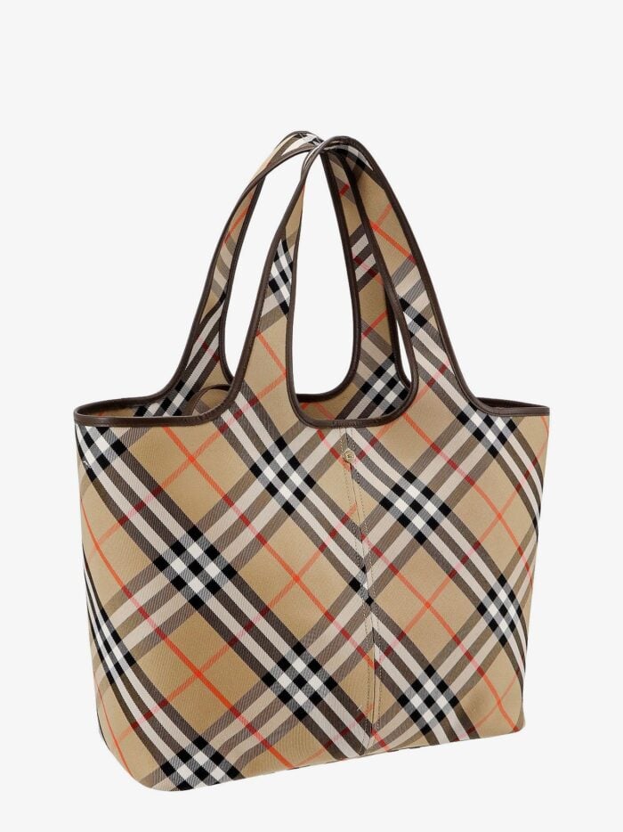 Burberry Canvas Shoulder Bag With Check Motif