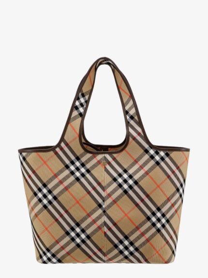 Burberry Canvas Shoulder Bag With Check Motif