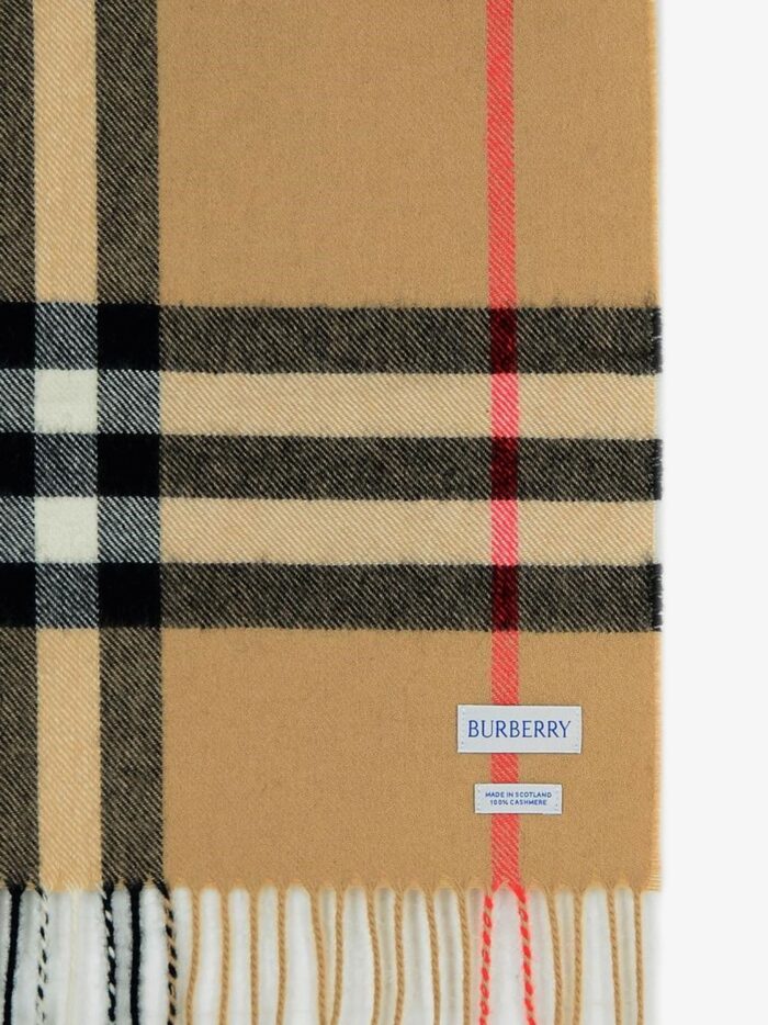 Burberry Cashmere Scarf With Giant Check Motif