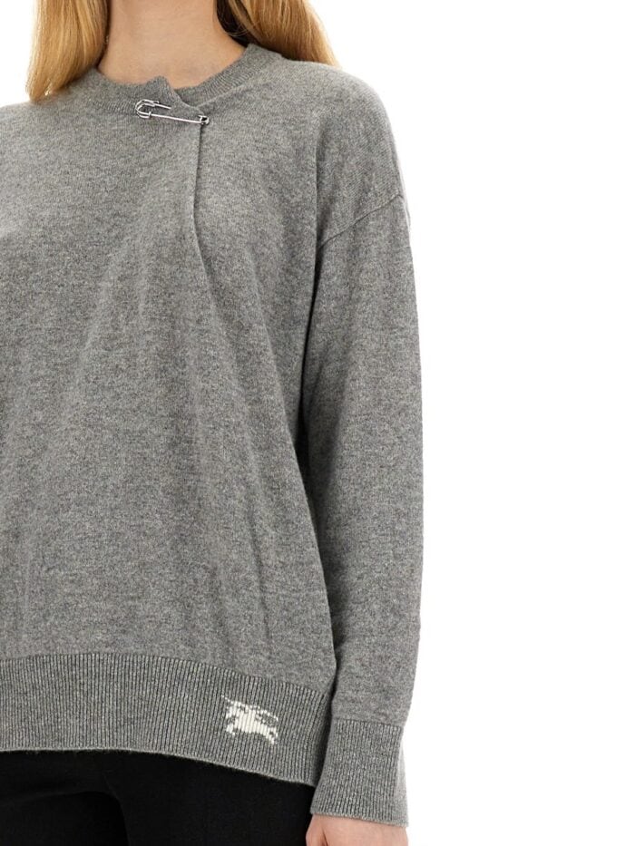 Burberry CASHMERE SWEATER WITH KILT PIN