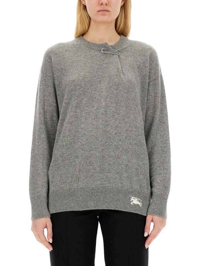 Burberry CASHMERE SWEATER WITH KILT PIN