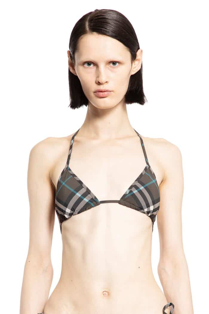 BURBERRY Check Bikini Top