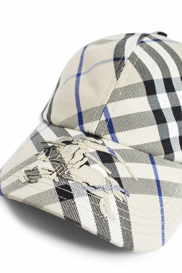 BURBERRY Check Cotton Blend Baseball Cap