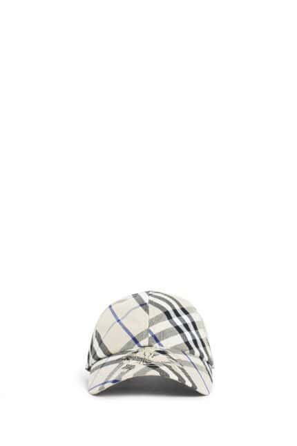 BURBERRY Check Cotton Blend Baseball Cap