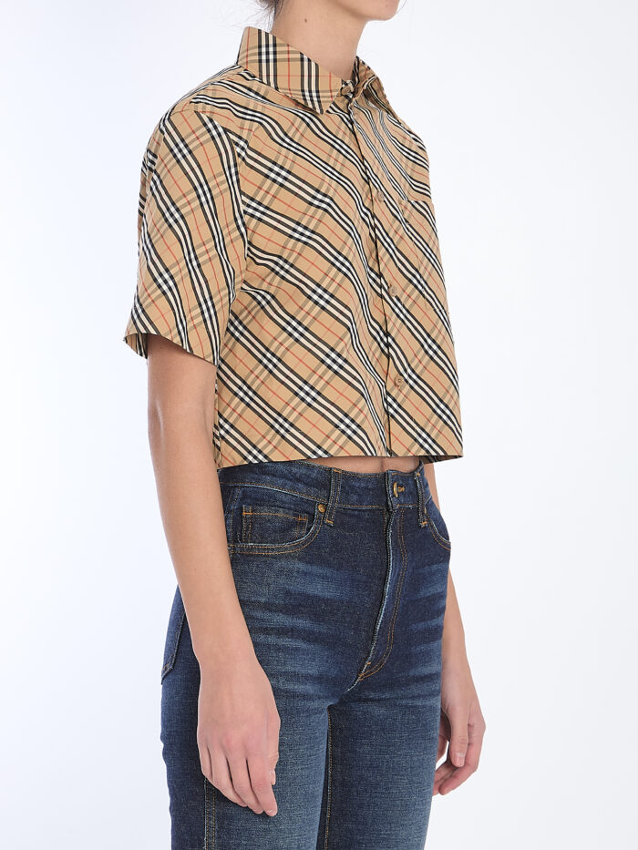 Burberry Check cropped shirt