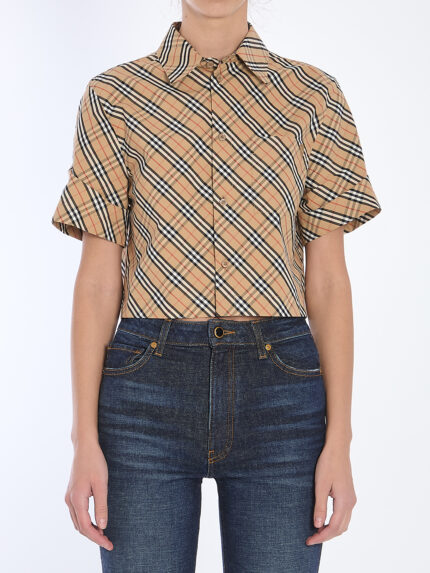 Burberry Check cropped shirt