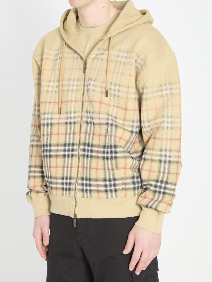 Burberry Check fade cotton hoodie
