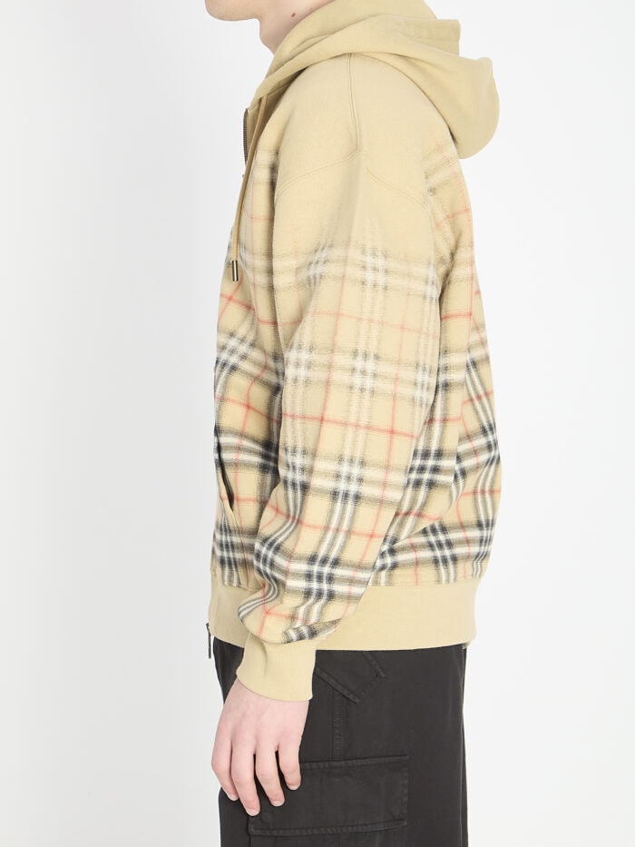 Burberry Check fade cotton hoodie