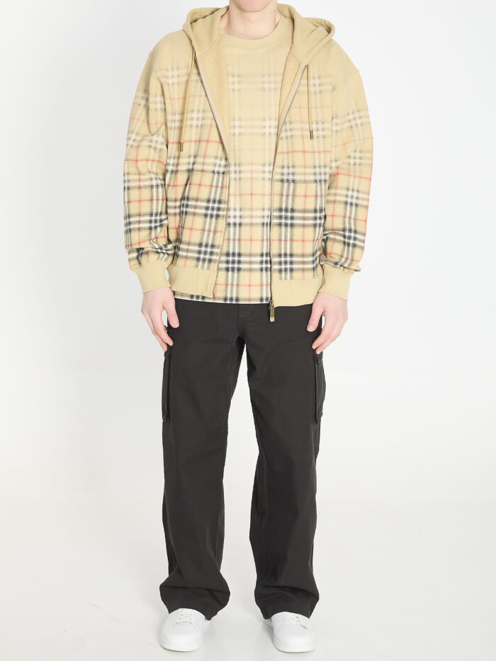 Burberry Check fade cotton hoodie