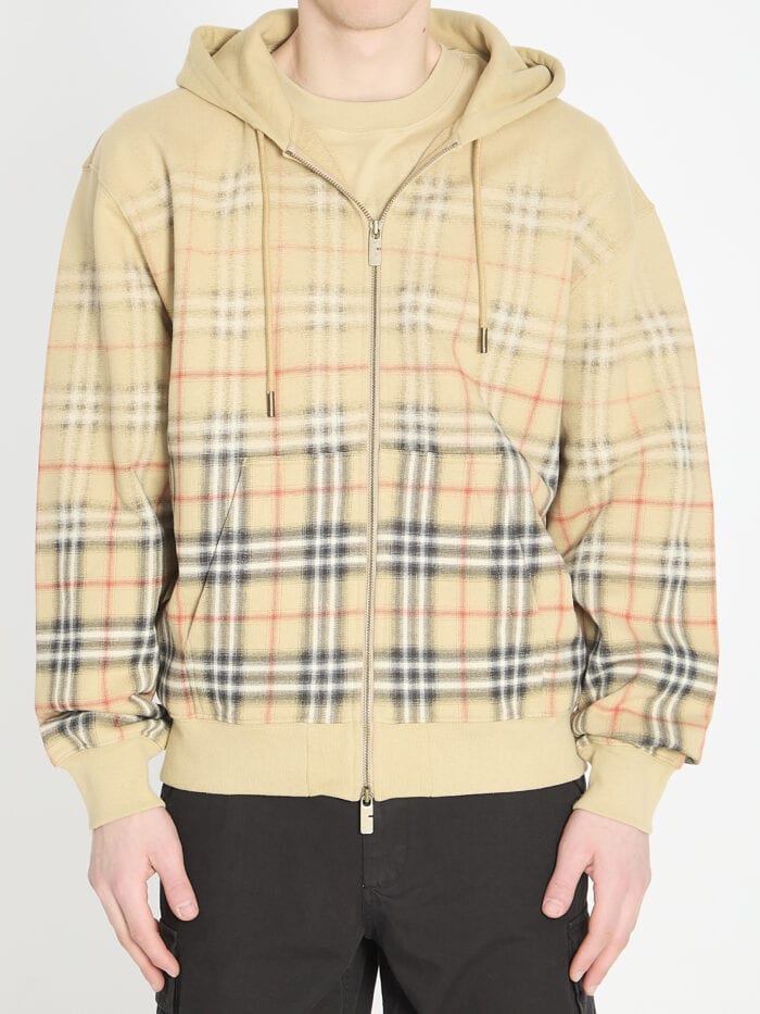 Burberry Check fade cotton hoodie