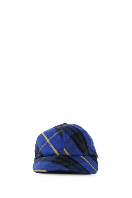 BURBERRY Check Linen Baseball Cap