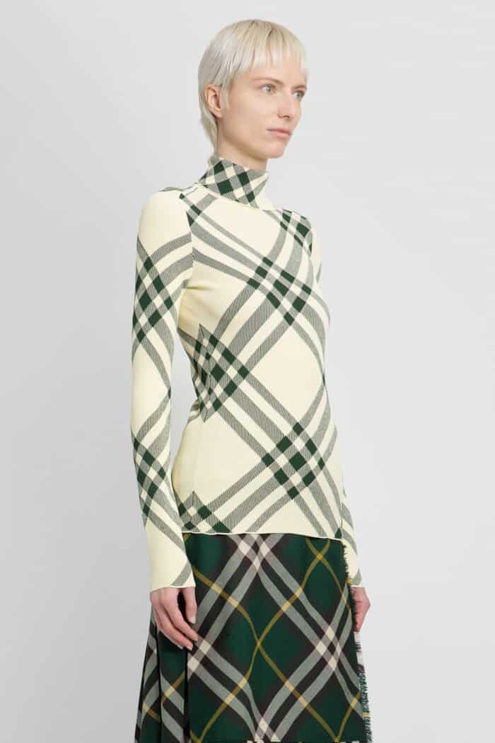 BURBERRY Check Turtleneck Sweater