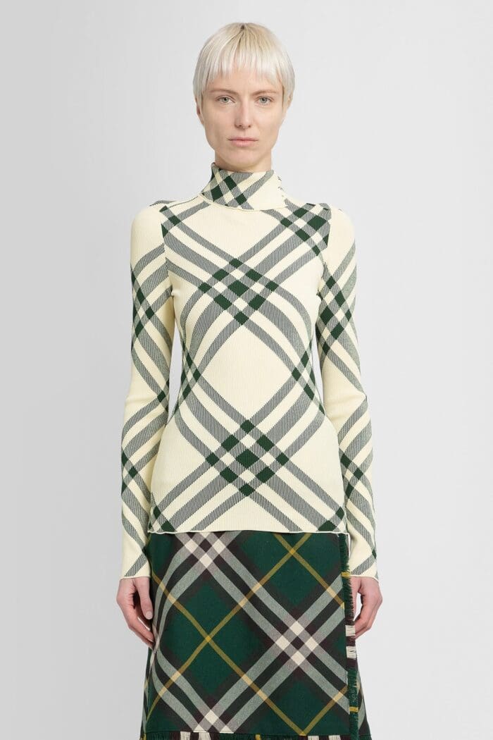 BURBERRY Check Turtleneck Sweater