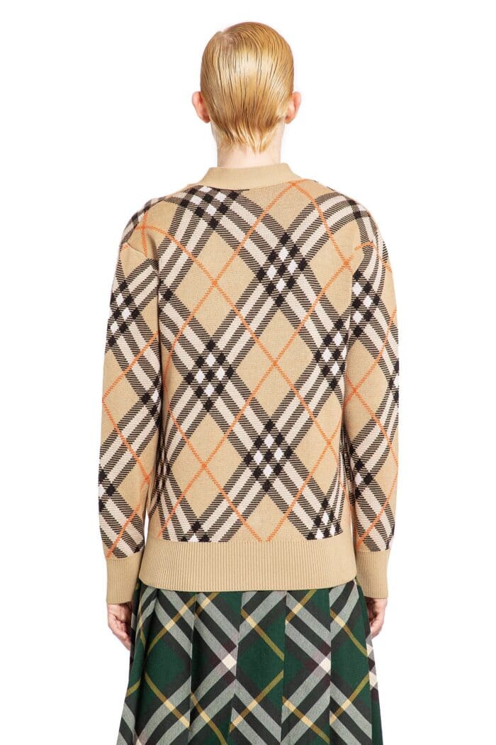 BURBERRY Check Wool Blend Cardigan