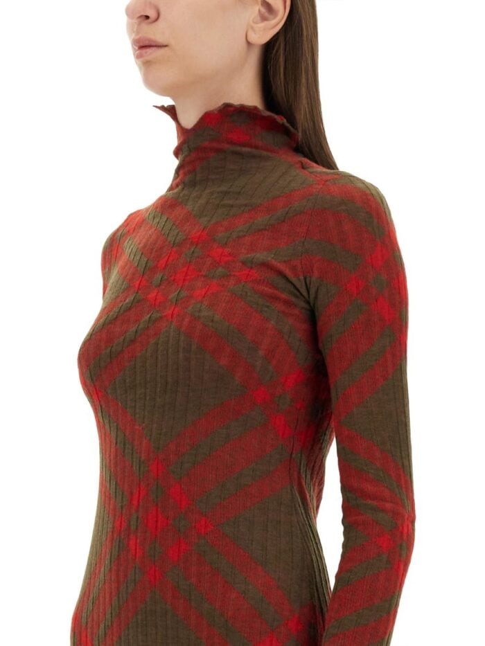 Burberry CHECK WOOL BLEND DRESS