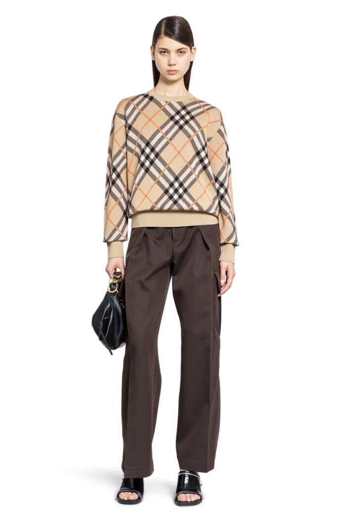 BURBERRY Check Wool Blend Sweater