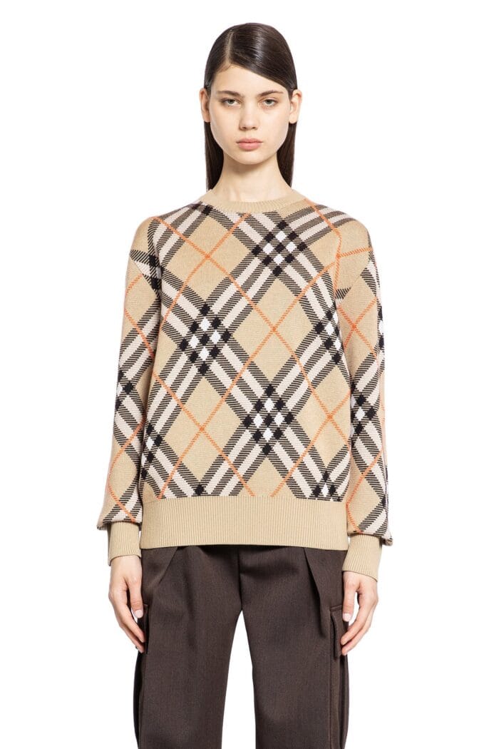 BURBERRY Check Wool Blend Sweater