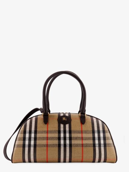 Burberry Coated Canvas Crossbody Bag With Check Pattern