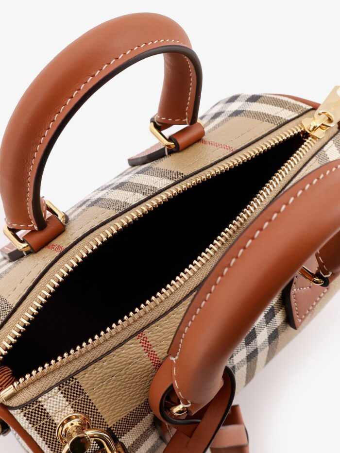 Burberry Coated Canvas Crossbody Bag With Check Pattern
