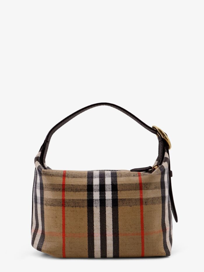 Burberry Coated Canvas Handbag With Check Pattern