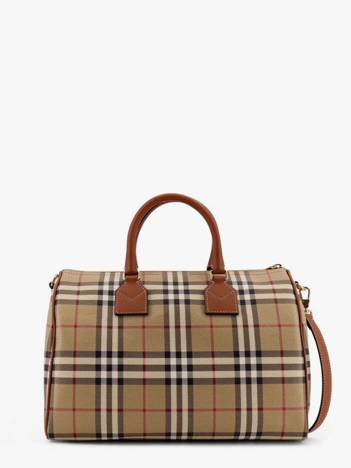 Burberry Coated Canvas Handbag With Check Pattern
