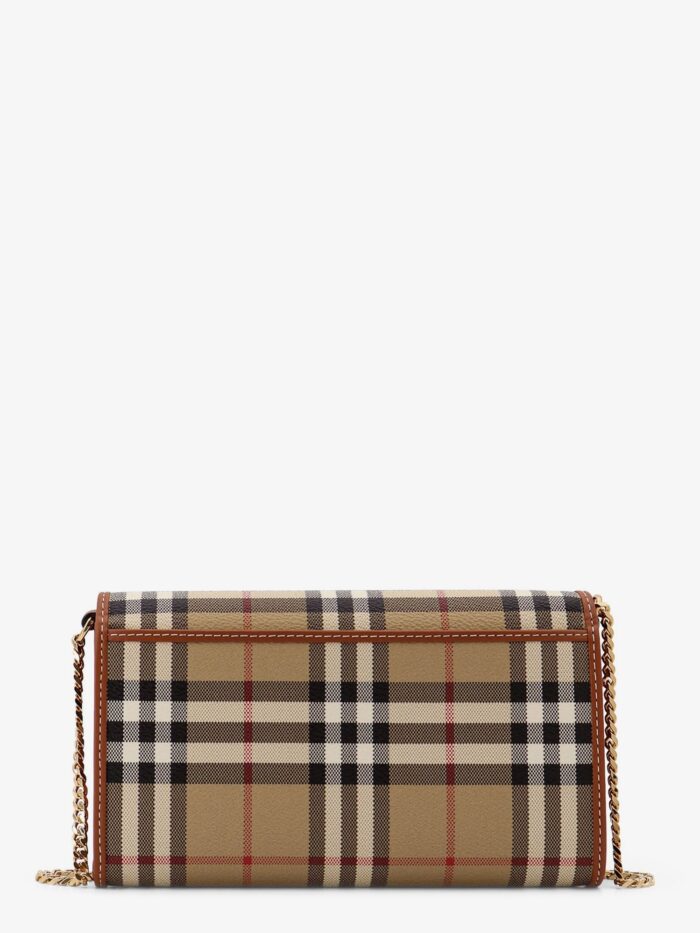 Burberry Coated Canvas Shoulder Bag With Check Pattern
