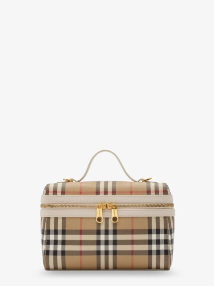 Burberry Coated Canvas Vanity Case With Check Pattern