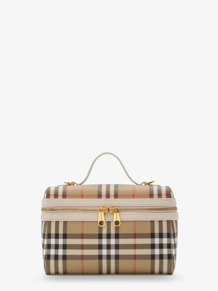 Burberry Coated Canvas Vanity Case With Check Pattern