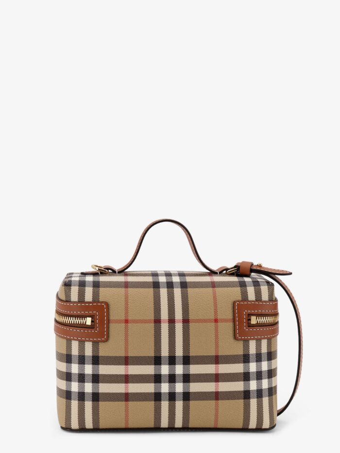 Burberry Coated Canvas Vanity Check Crossbody Bag With Check Motif