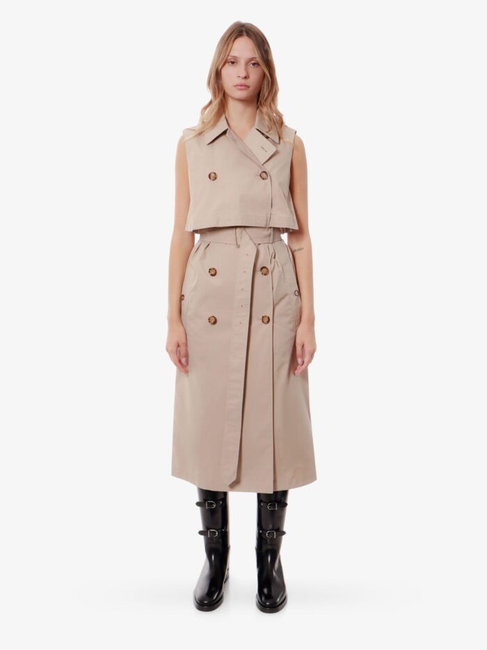 Burberry Cotton Blend Sleeveless Trench