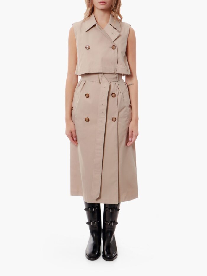 Burberry Cotton Blend Sleeveless Trench