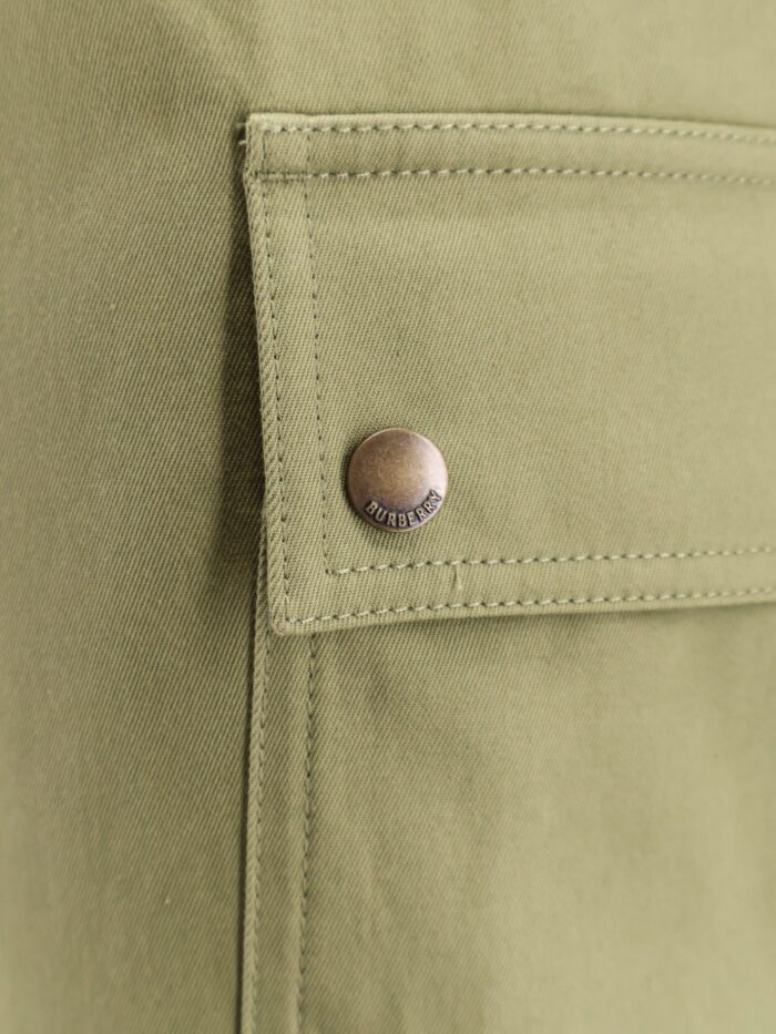 Burberry Cotton Trousers With Logo Embroidery