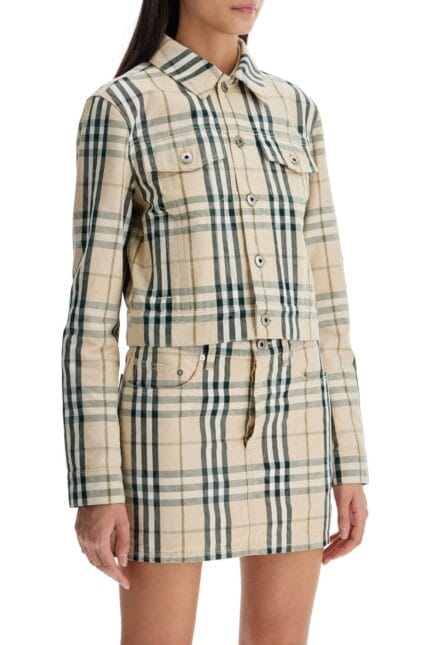 BURBERRY Cropped Checkered Jacket For