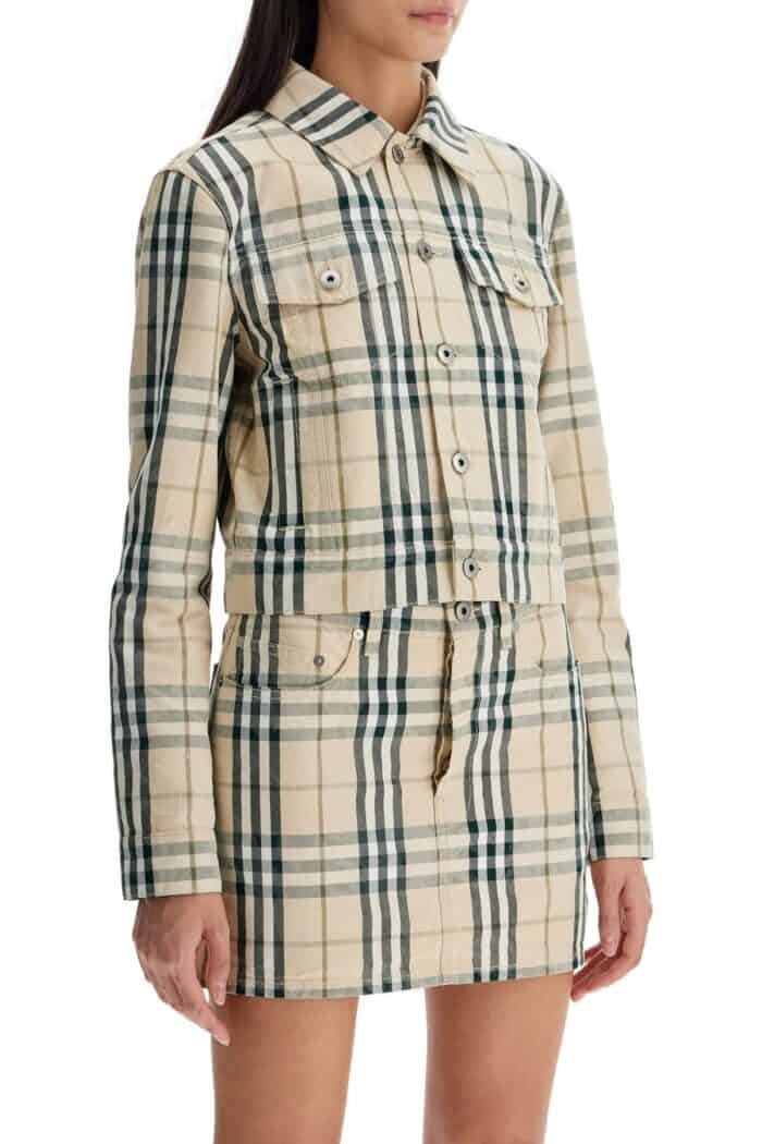 BURBERRY Cropped Checkered Jacket For