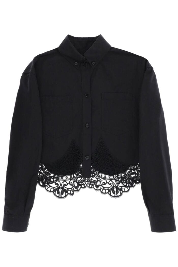 BURBERRY Cropped Shirt With Macrame Lace Insert