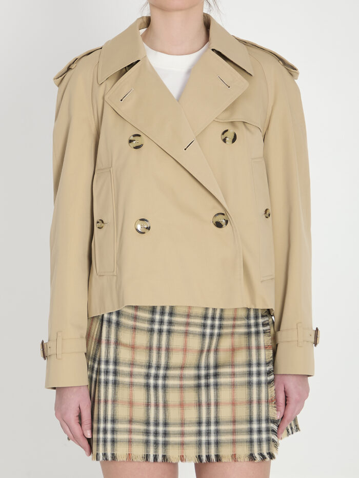 Burberry Cropped trench jacket in gabardine