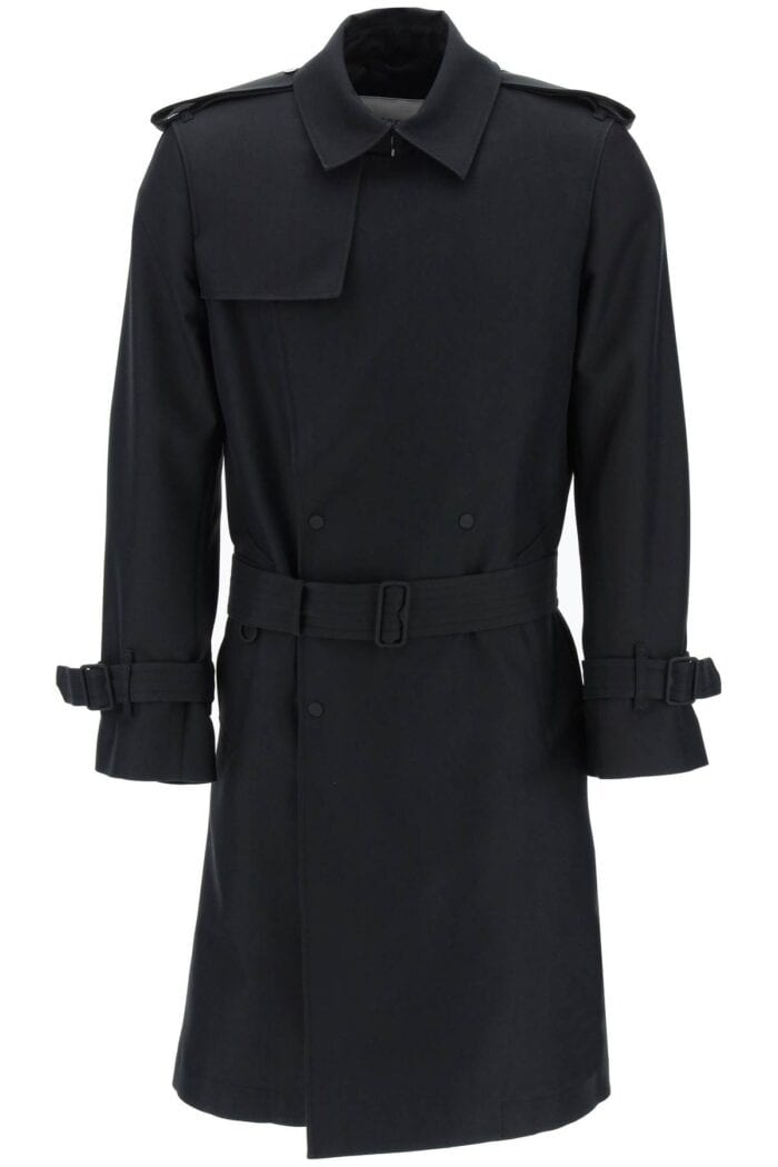 BURBERRY Double-breasted Silk Blend Trench Coat