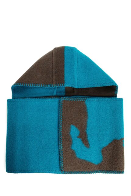 BURBERRY Ekd Wool Hooded Scarf