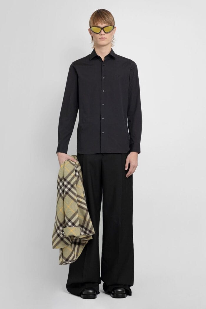 BURBERRY Embroidered Ekd Stretch Cotton Shirt